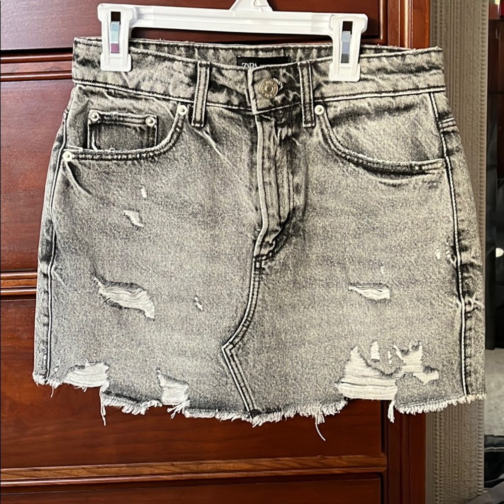 Black jean skirt